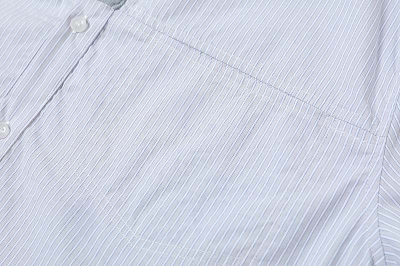 DAXUEN Hybrid stripe button-up shirt with embroidered monogram