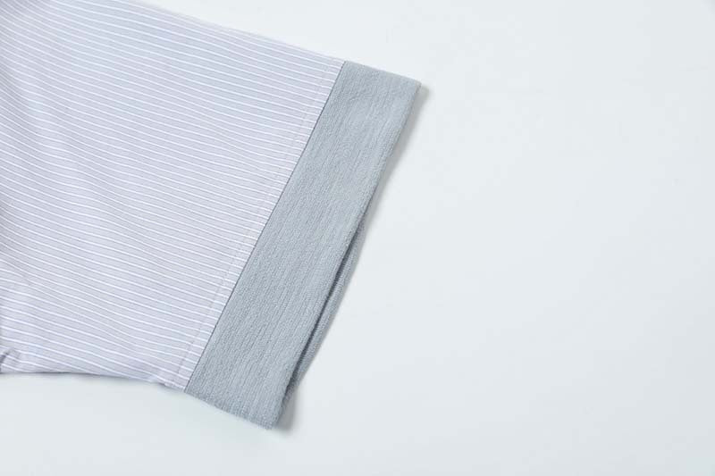 DAXUEN Hybrid stripe button-up shirt with embroidered monogram