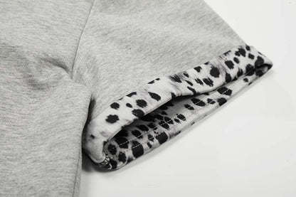 DAXUEN Short-sleeved quarter-zip polo shirt with animal print