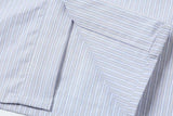 DAXUEN Hybrid stripe button-up shirt with embroidered monogram