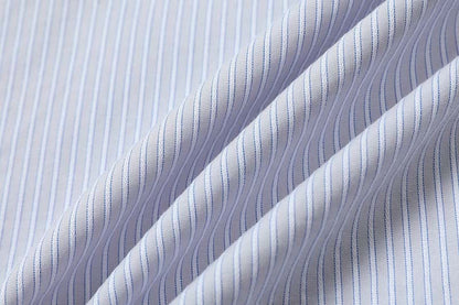 DAXUEN Hybrid stripe button-up shirt with embroidered monogram