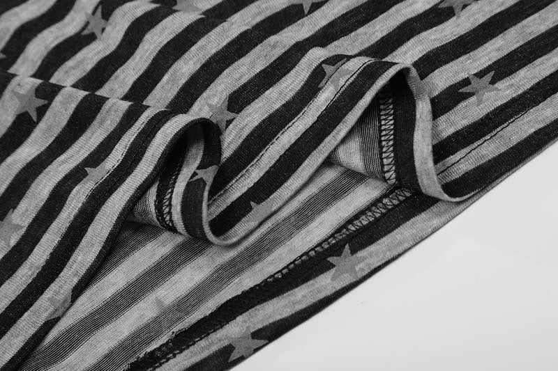 DAXUEN Long sleeve polo shirt with stripes and star print