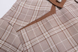 DAXUEN Plaid button-up short sleeve shirt