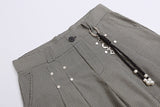 DAXUEN High-waisted wide-leg culotte shorts with micro-check pattern