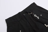DAXUEN High-waisted wide-leg shorts with pleats and charm