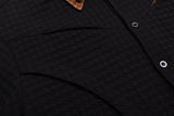 DAXUEN Houndstooth short sleeve collared shirt