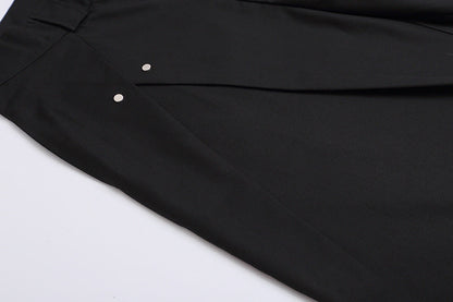 DAXUEN High-waisted wide-leg shorts with pleats and charm