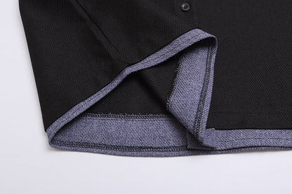 DAXUEN Retro color-block button-down shirt with short sleeves