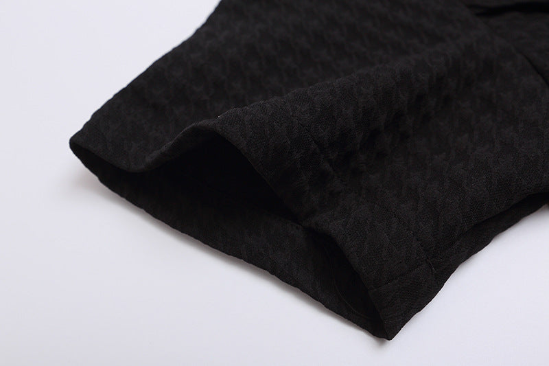 DAXUEN Houndstooth short sleeve collared shirt