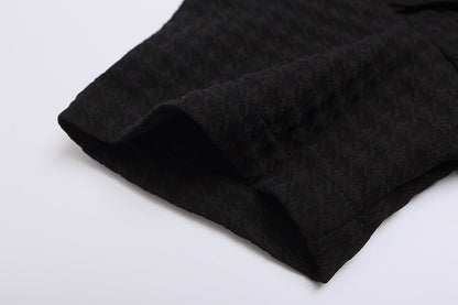 DAXUEN Houndstooth short sleeve collared shirt