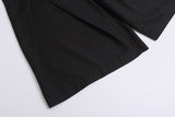 DAXUEN High-waisted wide-leg shorts with pleats and charm