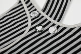 DAXUEN Fitted women's striped tank top with cut-out shoulders