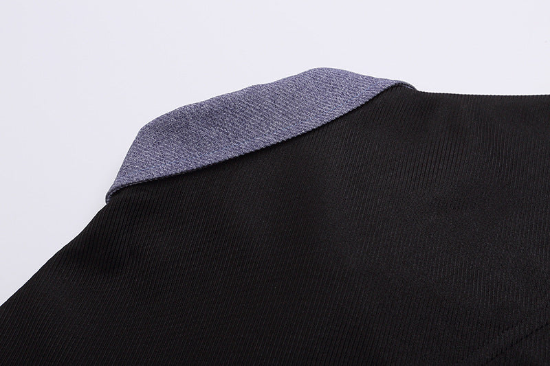 DAXUEN Retro color-block button-down shirt with short sleeves