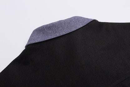 DAXUEN Retro color-block button-down shirt with short sleeves