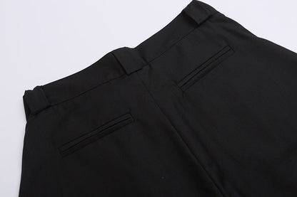 DAXUEN High-waisted wide-leg shorts with pleats and charm
