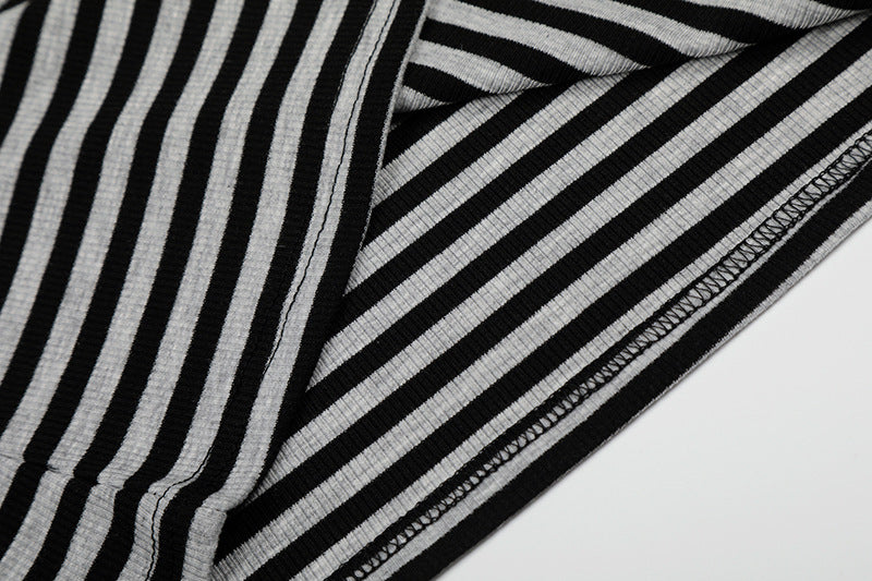 DAXUEN Fitted women's striped tank top with cut-out shoulders