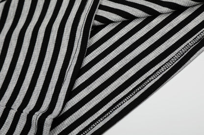 DAXUEN Fitted women's striped tank top with cut-out shoulders