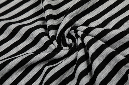 DAXUEN Fitted women's striped tank top with cut-out shoulders