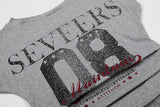 DAXUEN Distressed graphic ruched short-sleeved t-shirt