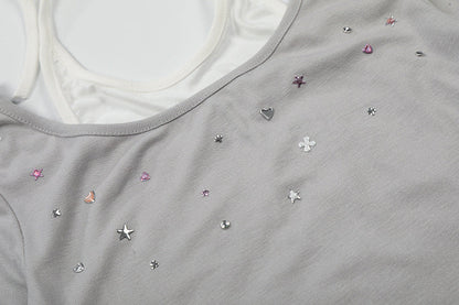 DAXUEN Retro two-piece short sleeve top ensemble