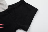 DAXUEN Layered women's off-shoulder graphic top