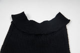 DAXUEN Cold-shoulder slim-fit knit top