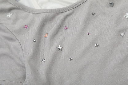 DAXUEN Retro two-piece short sleeve top ensemble