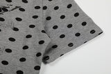 DAXUEN Distressed star graphic polka dot t-shirt