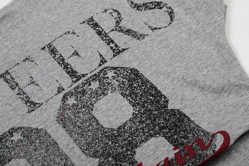 DAXUEN Distressed graphic ruched short-sleeved t-shirt