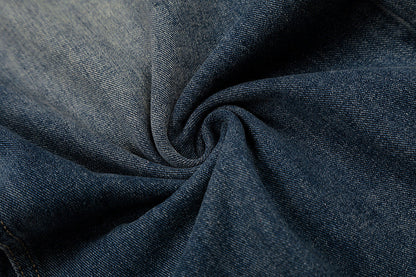 DAXUEN Wide-leg baggy jeans with distressed dark blue denim