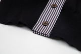 DAXUEN Cropped polka dot knit top with collar