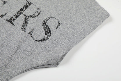DAXUEN Distressed graphic ruched short-sleeved t-shirt