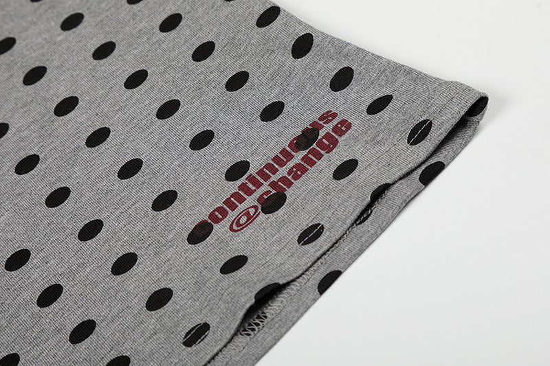 DAXUEN Distressed star graphic polka dot t-shirt
