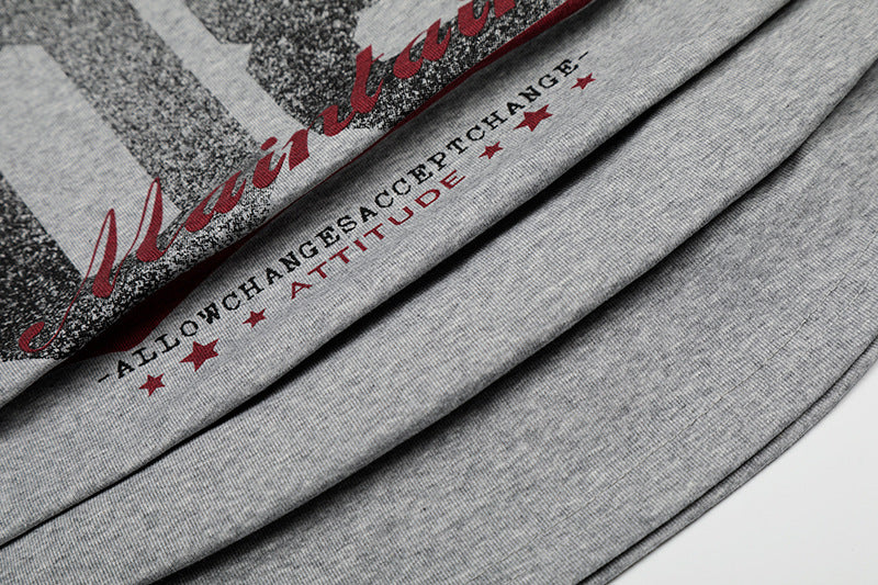 DAXUEN Distressed graphic ruched short-sleeved t-shirt