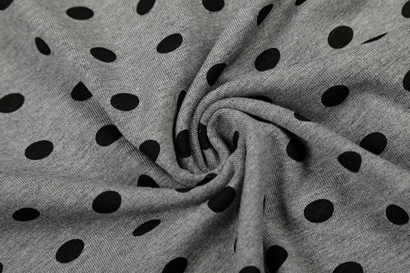 DAXUEN Distressed star graphic polka dot t-shirt