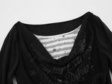 DAXUEN Cowl neck long sleeve top with layered design