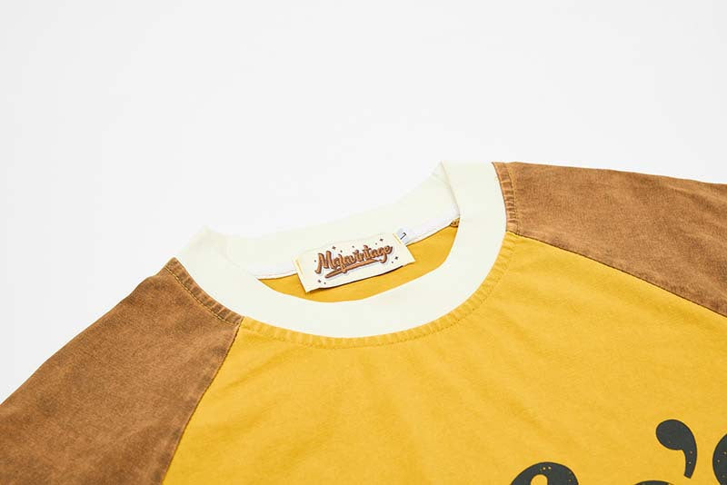 DAXUEN Men's relaxed-fit raglan short-sleeve vintage graphic T-shirt