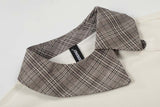 DAXUEN Short-sleeved chef's uniform top with plaid collar