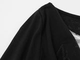 DAXUEN Cowl neck long sleeve top with layered design
