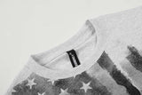 DAXUEN Crew neck graphic T-shirt with abstract flag print