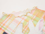 DAXUEN Women's pastel plaid rabbit graphic T-shirt