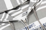 DAXUEN Distressed text oversized hoodie with stripes