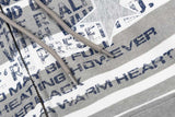 DAXUEN Distressed text oversized hoodie with stripes