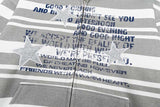 DAXUEN Distressed text oversized hoodie with stripes