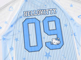 DAXUEN Hello Kitty graphic sports t-shirt with V-neck and raglan sleeves
