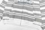 DAXUEN Distressed text oversized hoodie with stripes