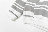DAXUEN Distressed text oversized hoodie with stripes