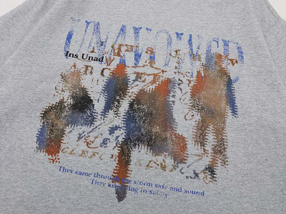 DAXUEN Oversized graphic T-shirt with distressed print