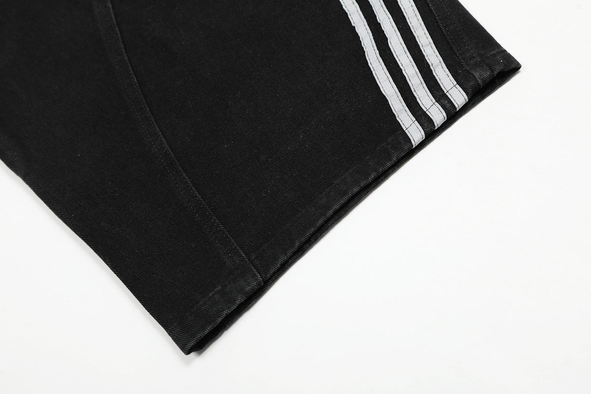 DAXUEN Wide-leg denim pants with stripes