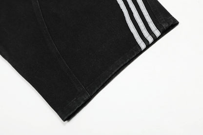 DAXUEN Wide-leg denim pants with stripes